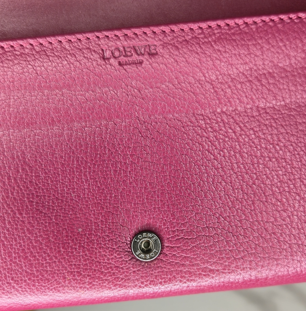 Loewe Anagram Raspberry Pink Leather Long Wallet - Picture 12 of 12